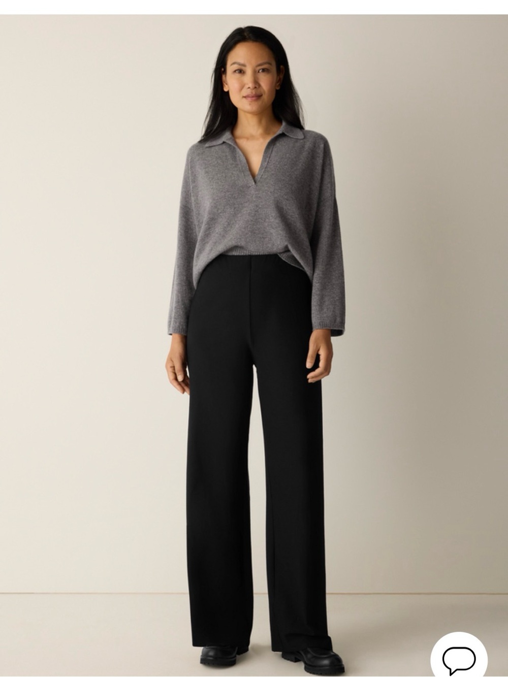 Eileen Fisher Black Wide-Leg Pants